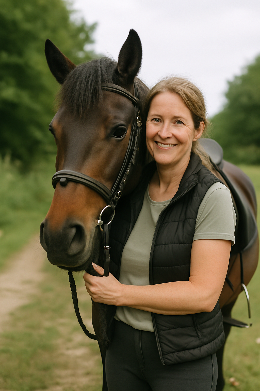 Frau mit Pferd in Verbindung